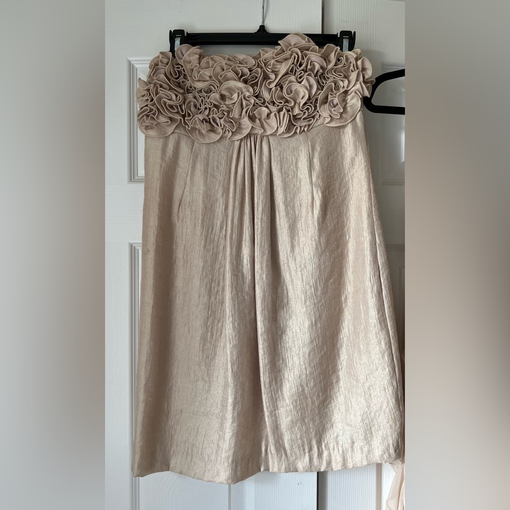 Champagne Gold Strapless Cocktail Dress size S